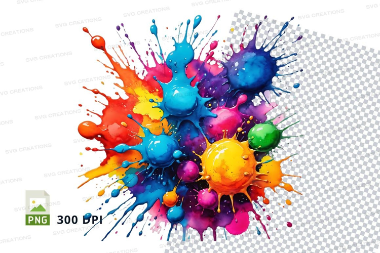Colorful paint splatter