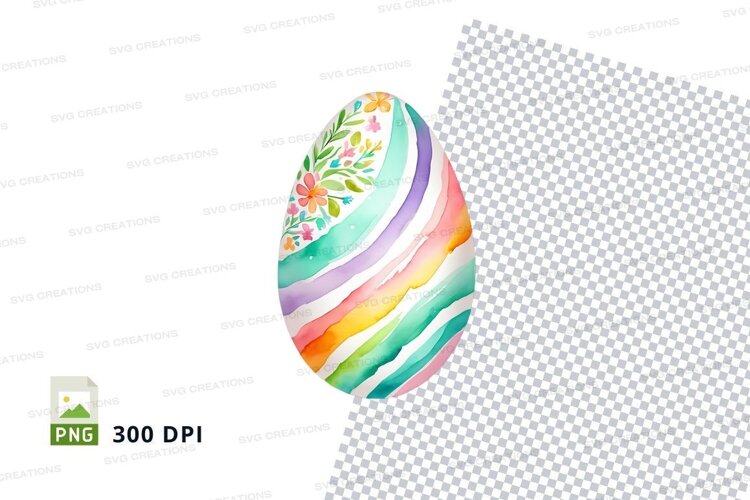Colorful easter egg with floral design example image 1