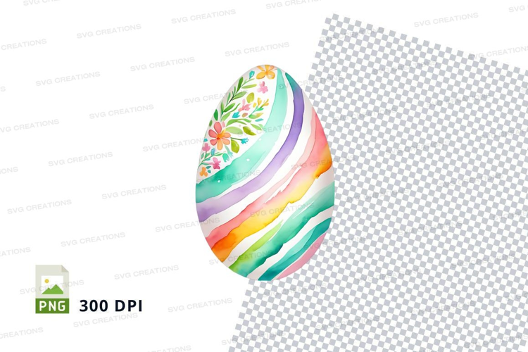 Colorful easter egg with floral design