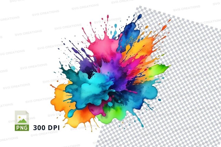 Colorful paint splatter example image 1