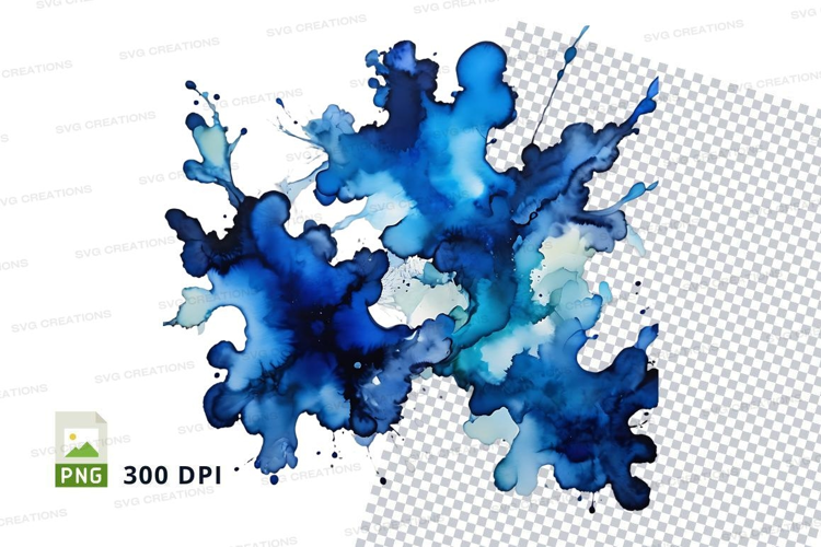 Abstract blue paint splatter