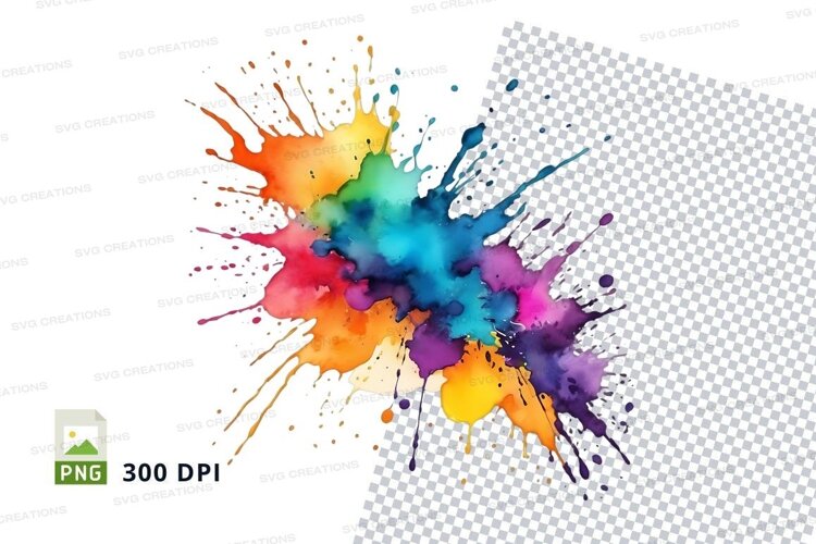Colorful paint splatter example image 1