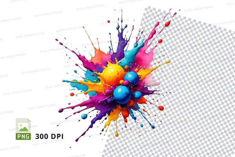 Colorful paint splatter