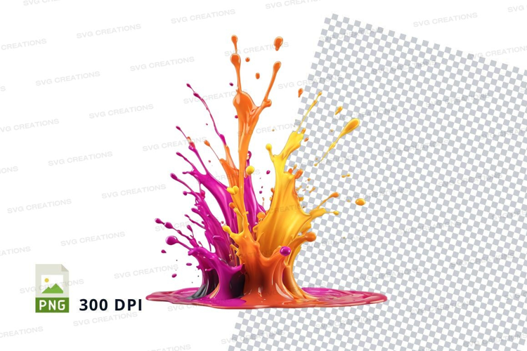Colorful paint splash wreath