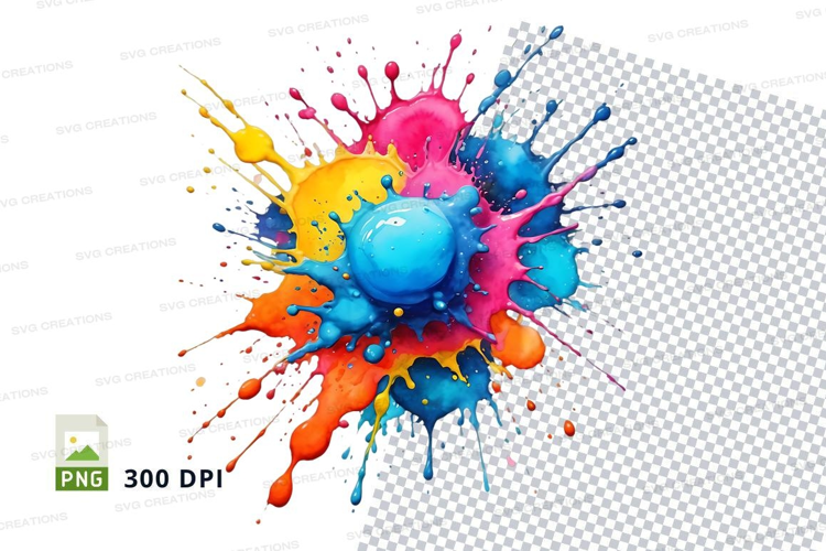Colorful paint splatter