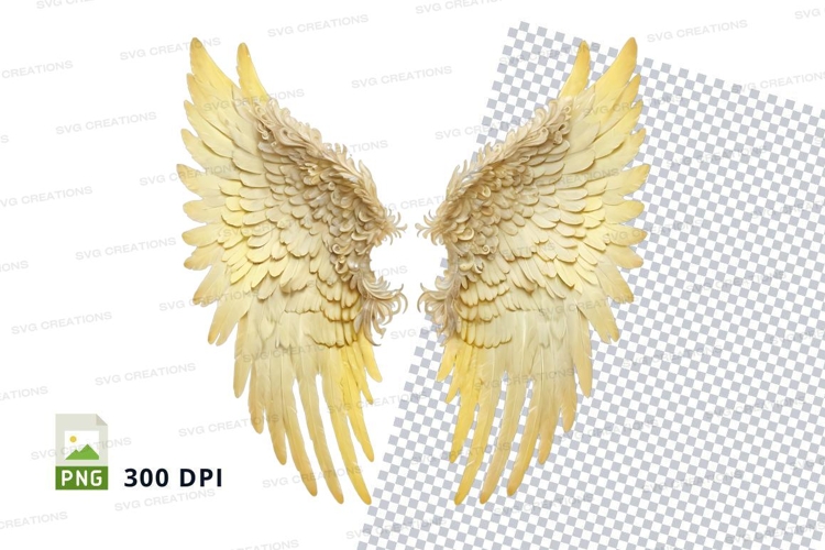 Golden angel wings