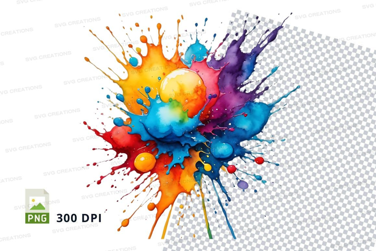 Colorful paint splatter