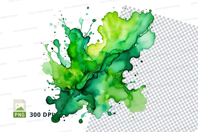 Green watercolor splash