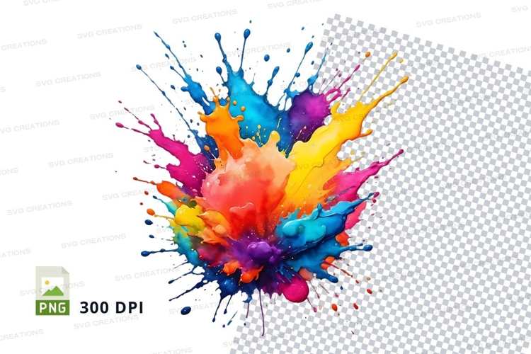 Colorful paint splatter