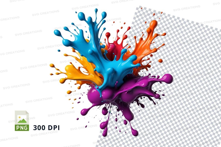 Colorful paint splatter
