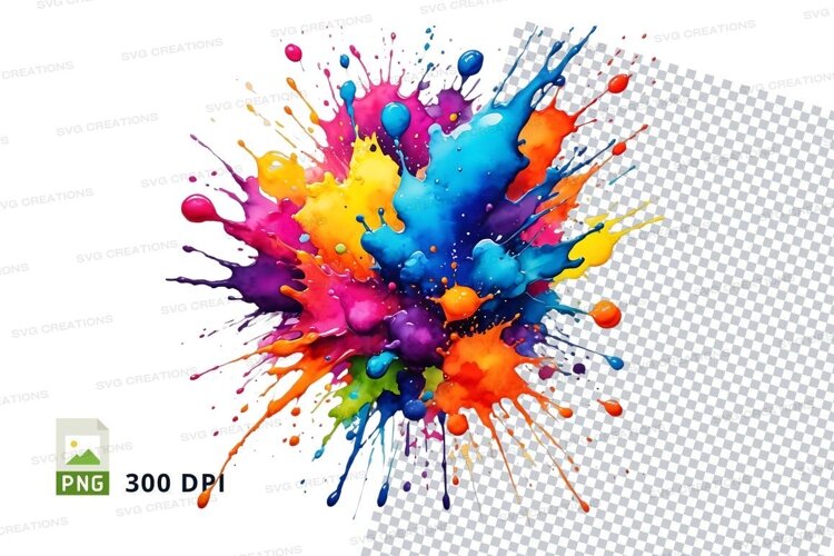 Colorful paint splatter example image 1