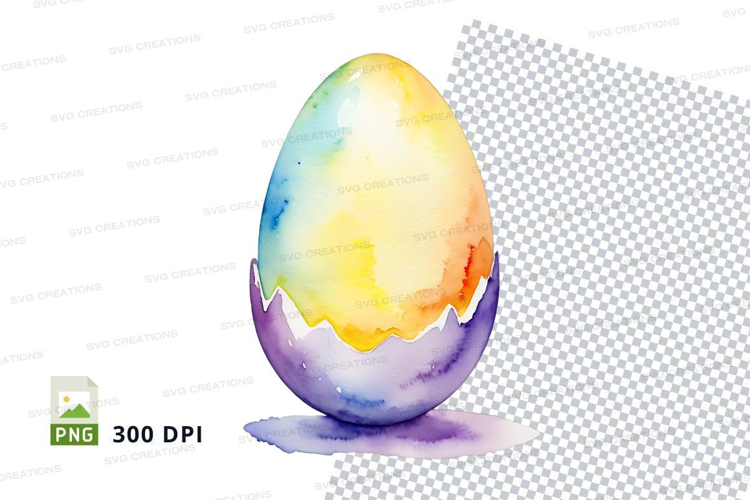 Watercolor easter egg