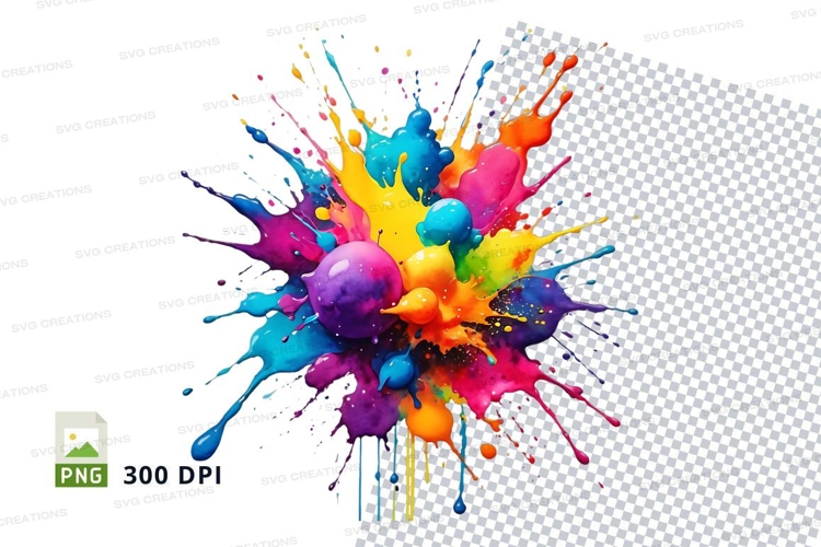 Colorful paint splatter