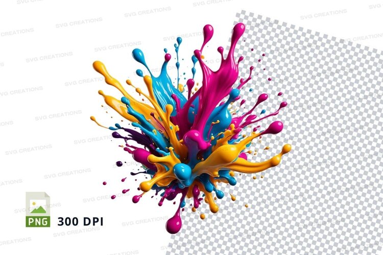 Colorful paint splatter example image 1