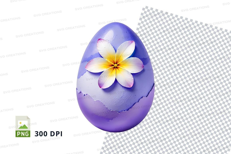 Decorated easter egg with flower