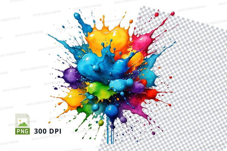 Colorful paint splatter