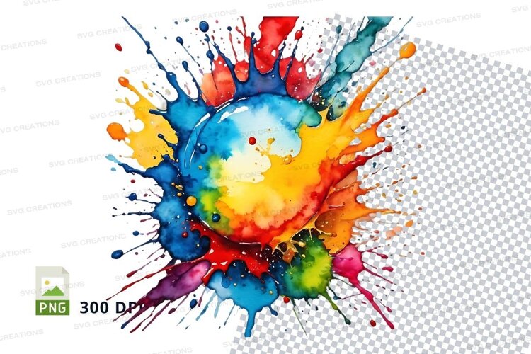 Colorful paint splatter example image 1