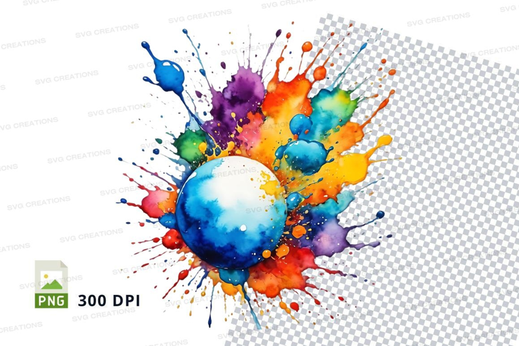 Colorful globe splash