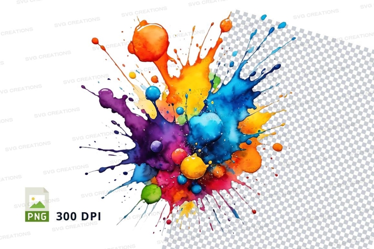 Colorful paint splatter