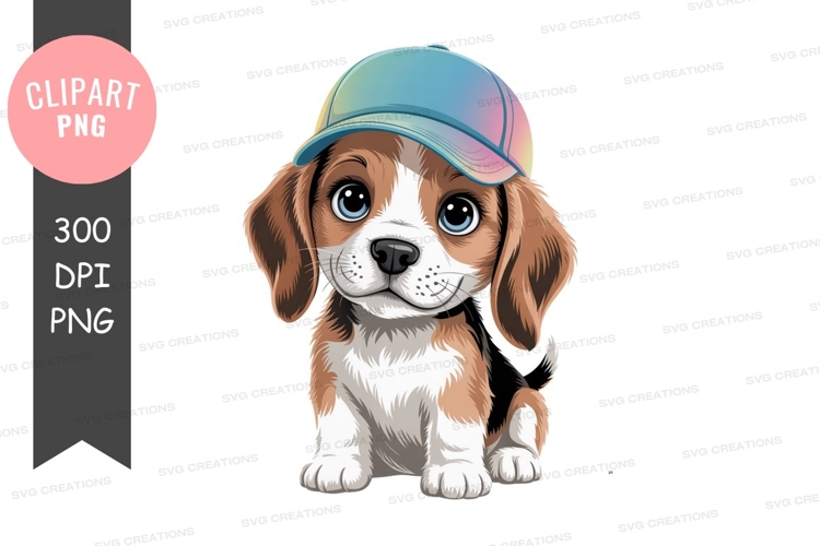 Adorable puppy wearing a hat