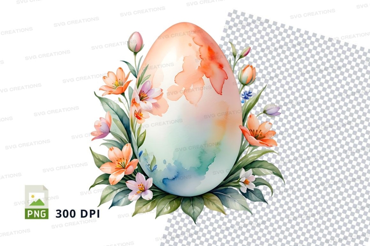 Easter egg with floral design
