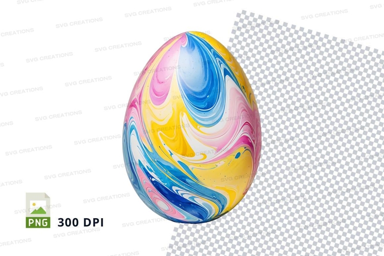 Colorful marbled easter egg