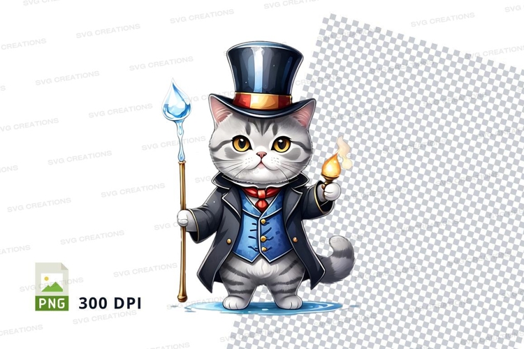 Magical cat clipart