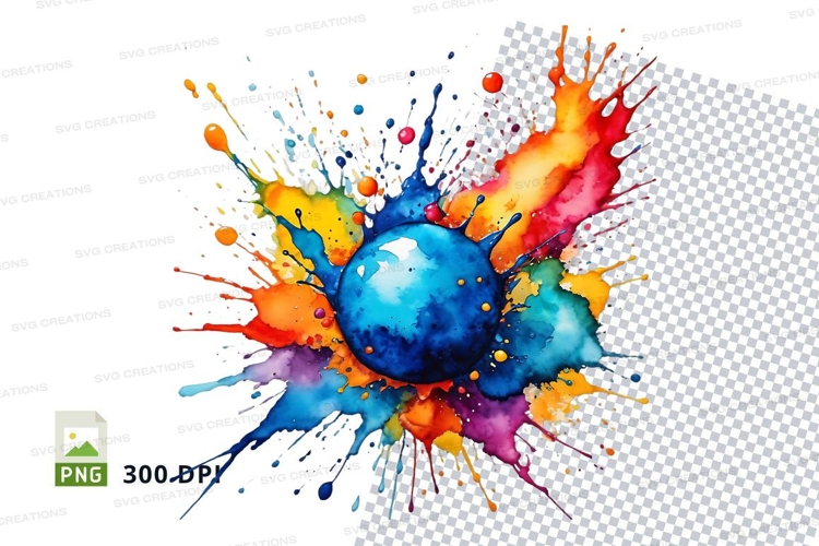 Colorful globe splash