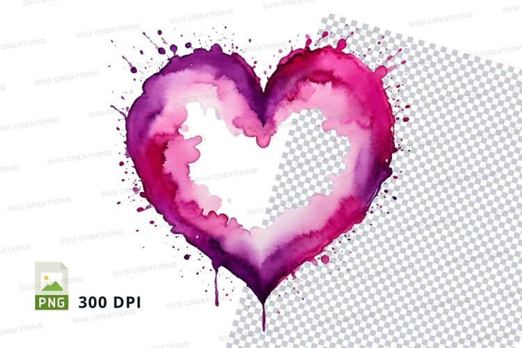 Watercolor heart example image 1