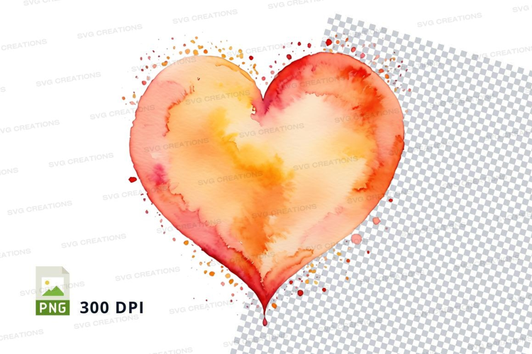 Watercolor heart clip art