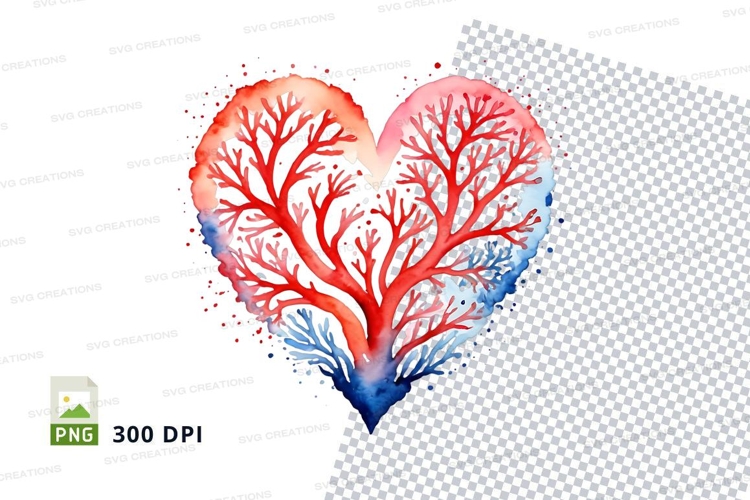 Heart-shaped coral illustration