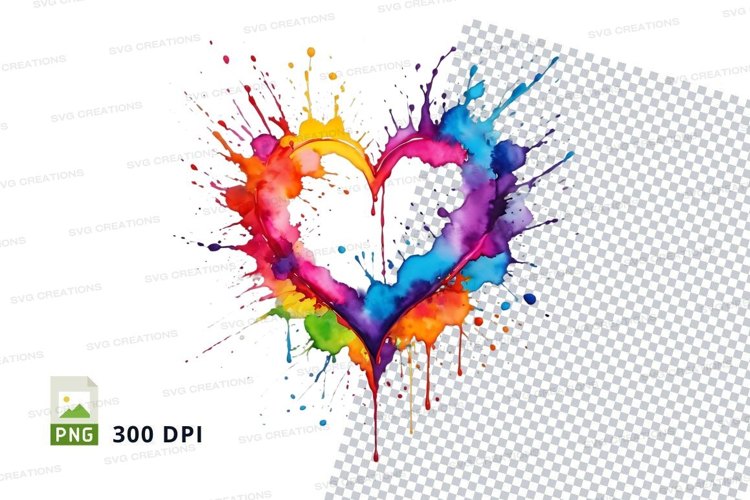 Colorful heart splash