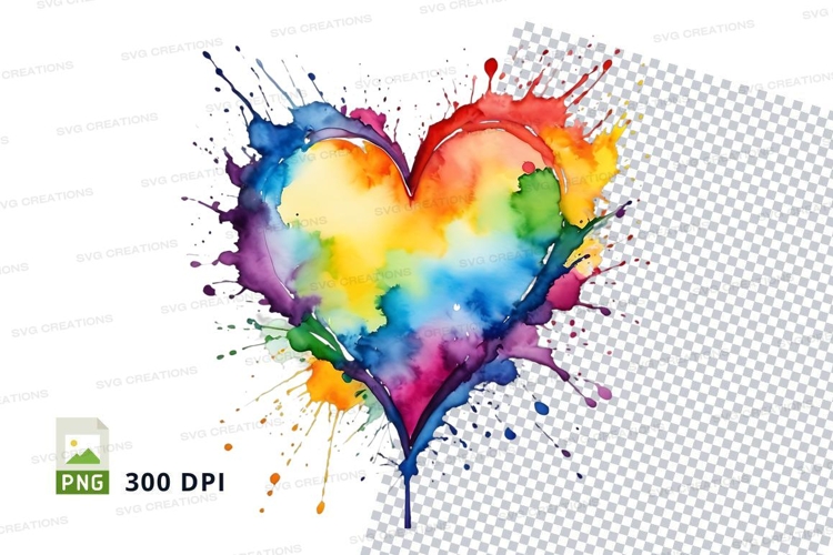 Rainbow heart clipart
