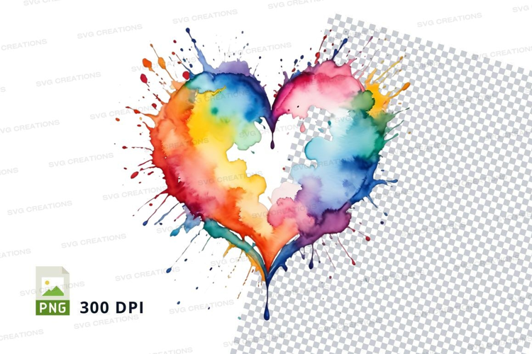 Colorful heart splash