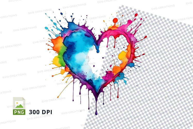 Colorful heart splash