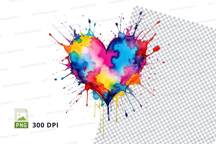 Colorful heart splash