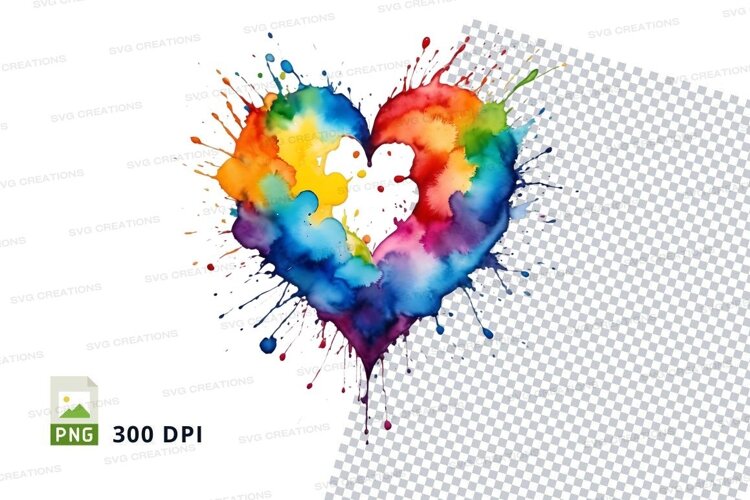 Colorful heart splash example image 1