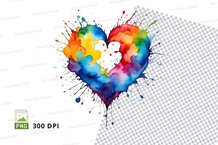 Colorful heart splash