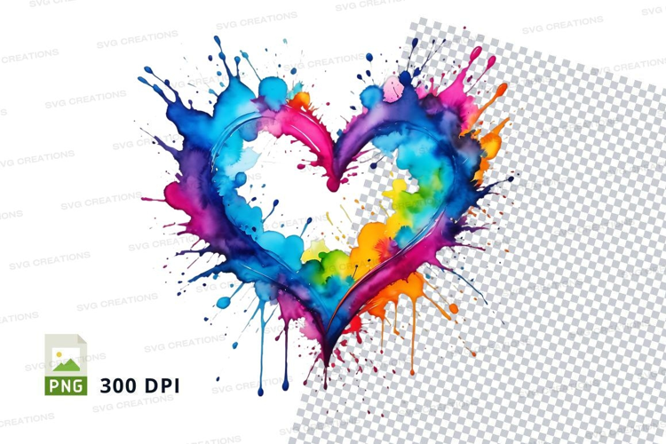 Colorful heart splash
