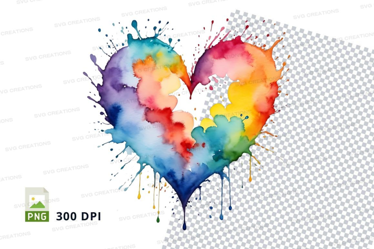Rainbow heart splash