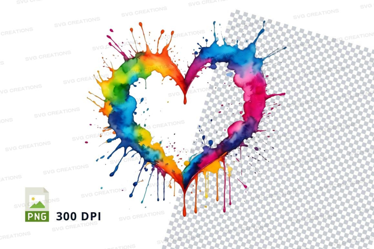 Rainbow heart splash