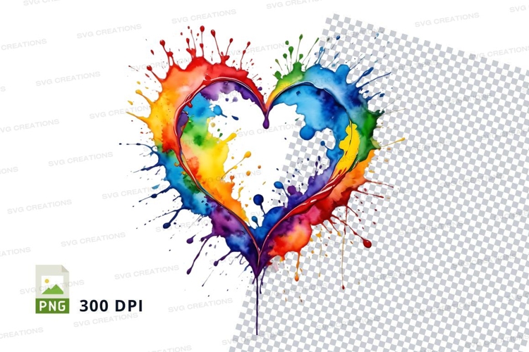 Rainbow heart clipart