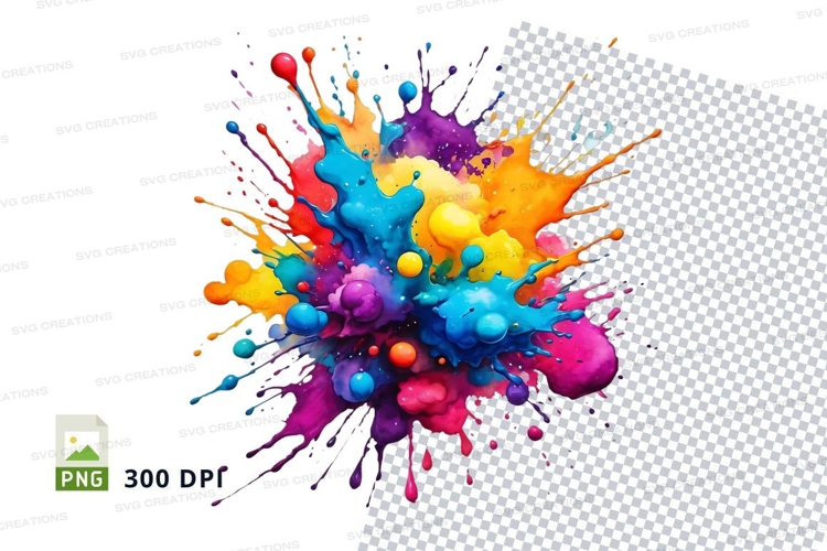 Colorful paint splatter