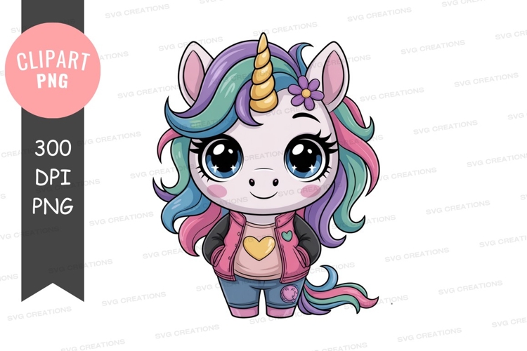 Cute Unicorn Clipart Image 13