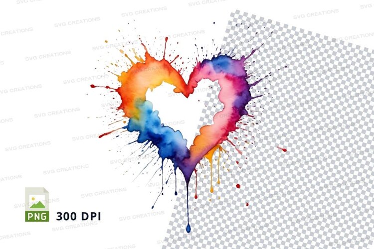 Colorful heart splash example image 1