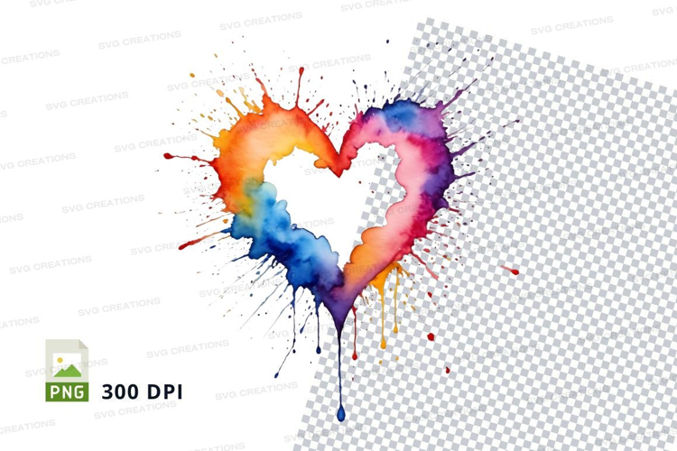 Colorful heart splash
