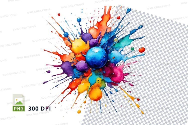 Colorful paint splatter