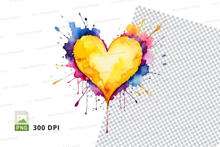 Colorful heart splash