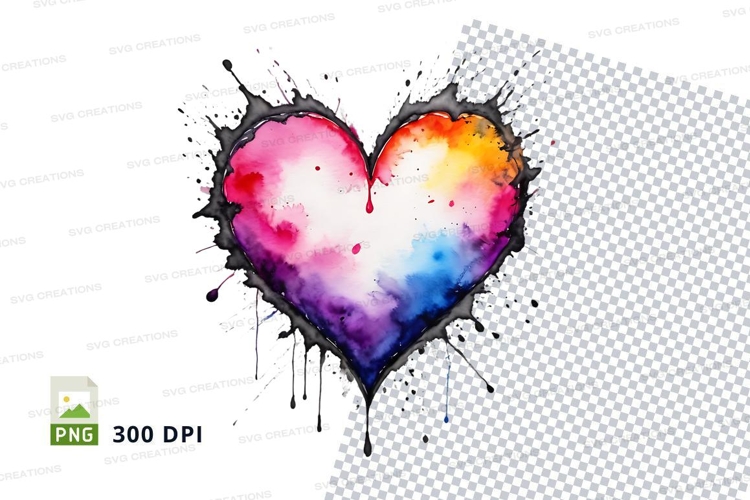 Colorful heart splash