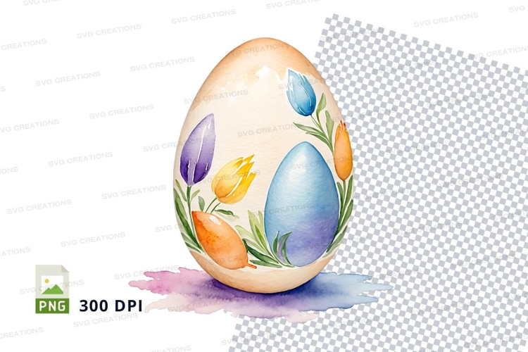 Easter egg with tulips